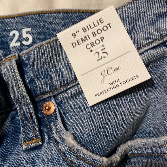 J. CREW 9'' demi-boot crop jean in Rocky Shore wash Denim Jeans 25 NEW - Picture 8 of 13